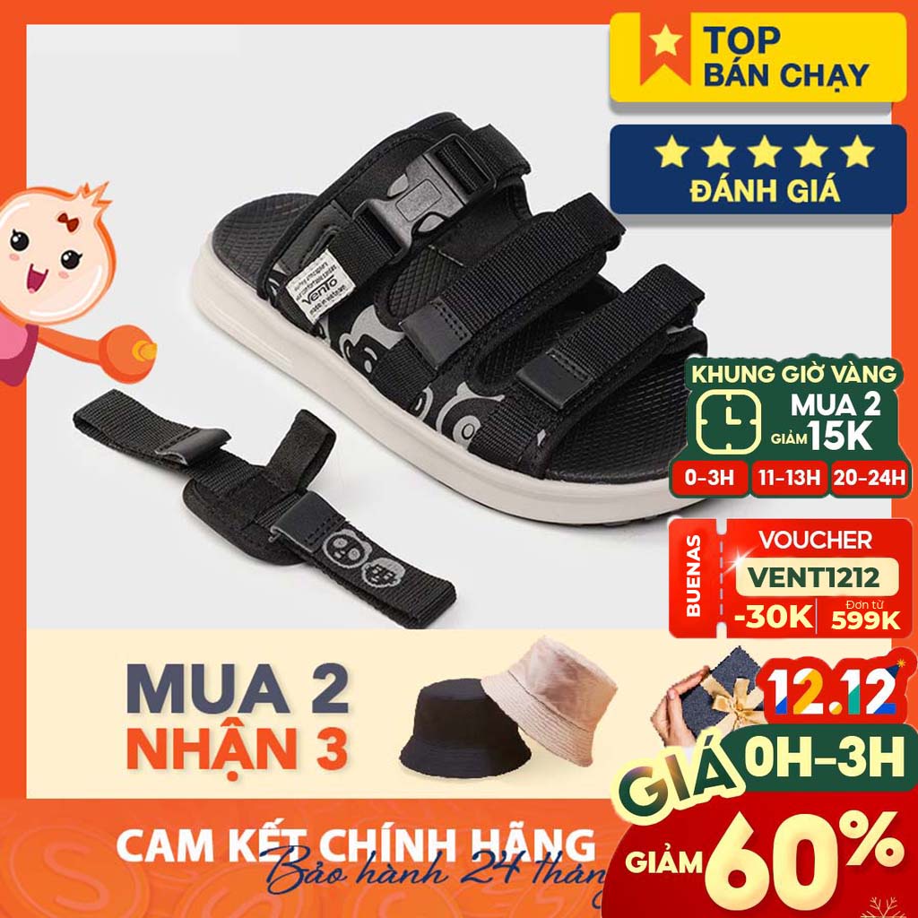 GIÀY SANDAL VENTO CHÍNH HÃNG NB80-ĐEN [ẢNH THẬT - Full size 35-44]  [GIÀY SANDAL NAM NỮ]