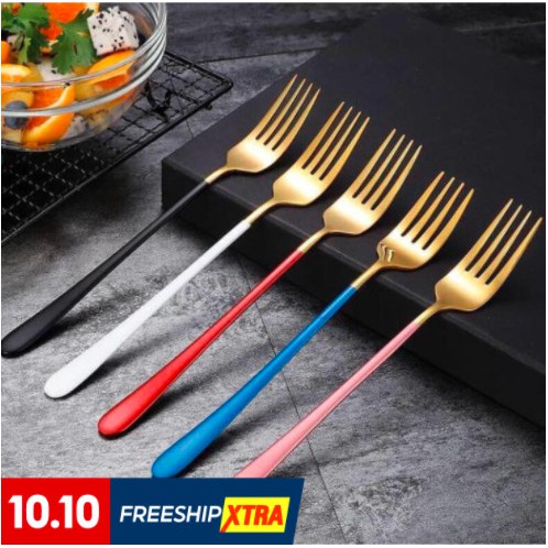 [  BAO GIÁ SHOPEE ] Combo 5 Dĩa Thìa Muỗng Inox SUS 304 Mạ Vàng Sang Chảnh Hàng Cao Cấp