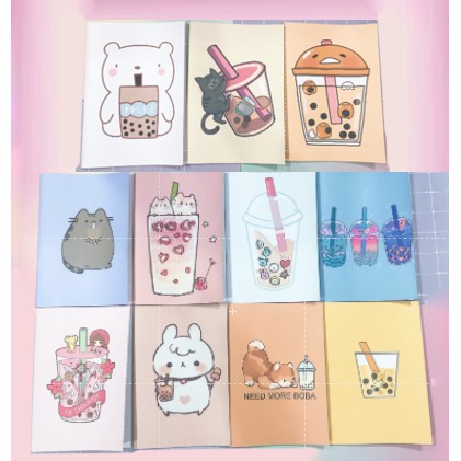 Vở trà sữa kẻ ngang S7VI33 vở boba tea 25x17cm 80 trang giấy đẹp