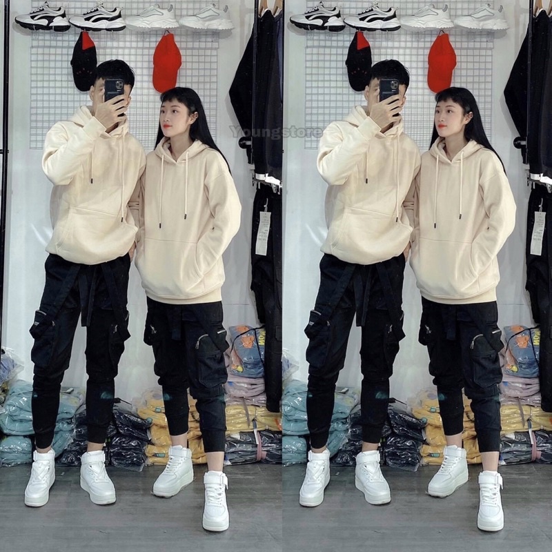 Áo Hoodie trơn 2 lớp lót nỉ nhiều màu hot 2022 freesize <75kg