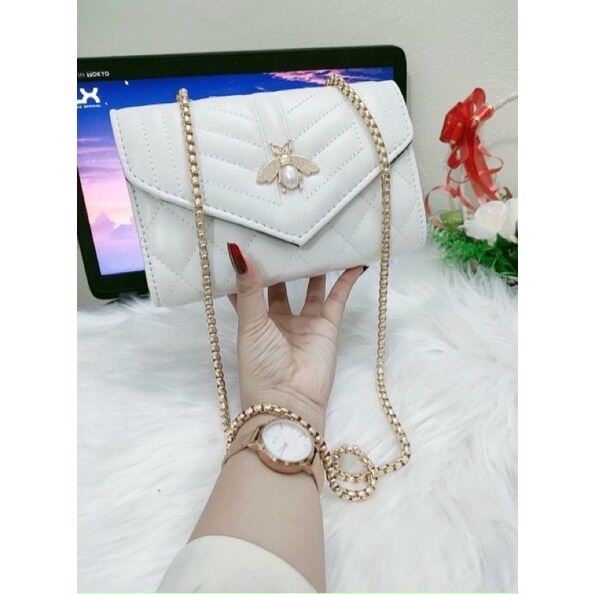 TÚI XÁCH NỮ ĐEO CHÉO VÂN TRẦN TRÁM KHOÁ CON ONG SIÊU HOT