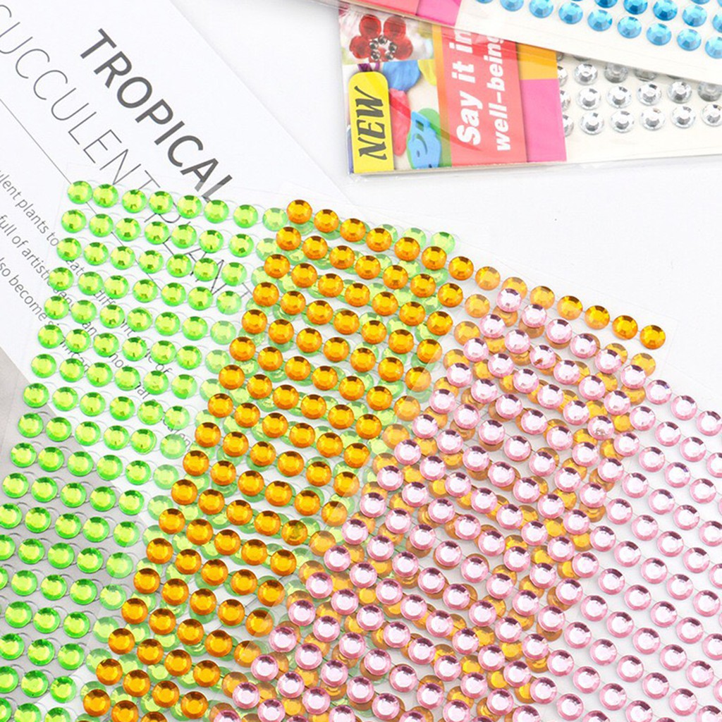 Sticker đá lấp lánh nhiều màu sắc trang trí sổ tay (SD01)