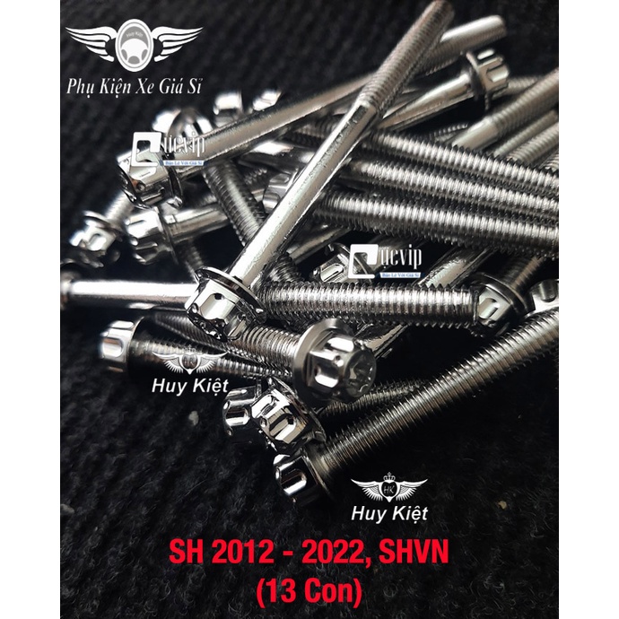 Bộ Ốc Lốc Máy Salaya Inox 304 Cho SH 2012 - 2022, SHVN (13 Con) MS4899
