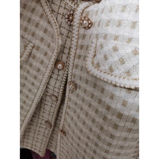 HANNY Áo dạ tweed Sẵn trắng M