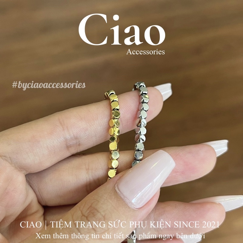 [HOẢ TỐC 1H] Dây chuyền/ Vòng cổ titan không gỉ thiết kế đính charm vuông trendy Olwen Ciao