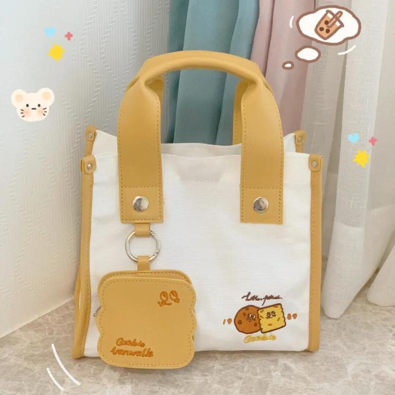 Túi Đeo Chéo Canvas Phong Cách Nhật Bản Xinh Xắn Cho Nữ