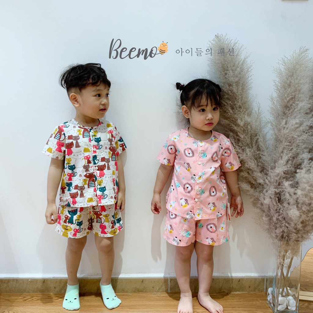 Set bộ thô hàn cộc tay thấm hút mồ hôi cho bé trai/bé gái - Sukids quần áo trẻ em