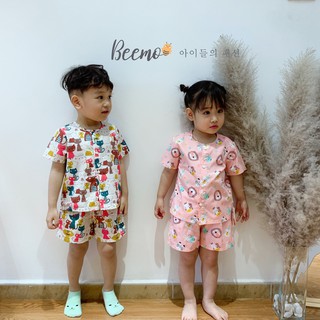 [Ảnh thật] Bộ đồ họa tiết bé trai bé gái