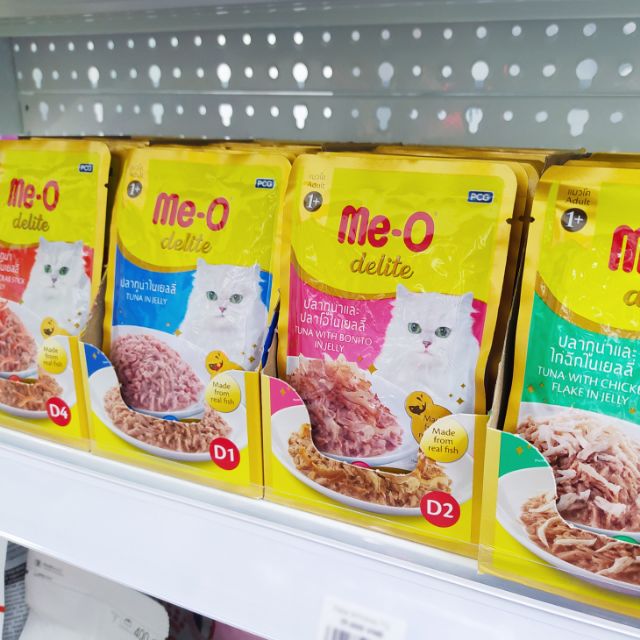 Pate đóng gói Me-o Delite cho mèo