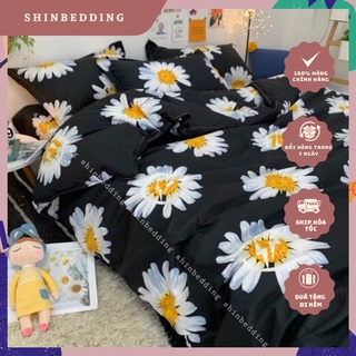 Set Chăn Ga Cúc Hoạ Mi Đen Cotton Poly Cực Chất [Shinbedding]