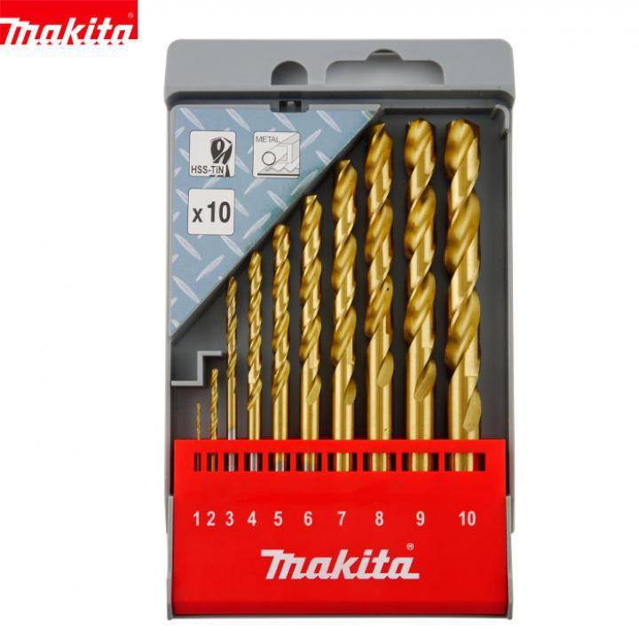 Bộ 10 mũi khoan sắt phủ Titan Makita D-43561