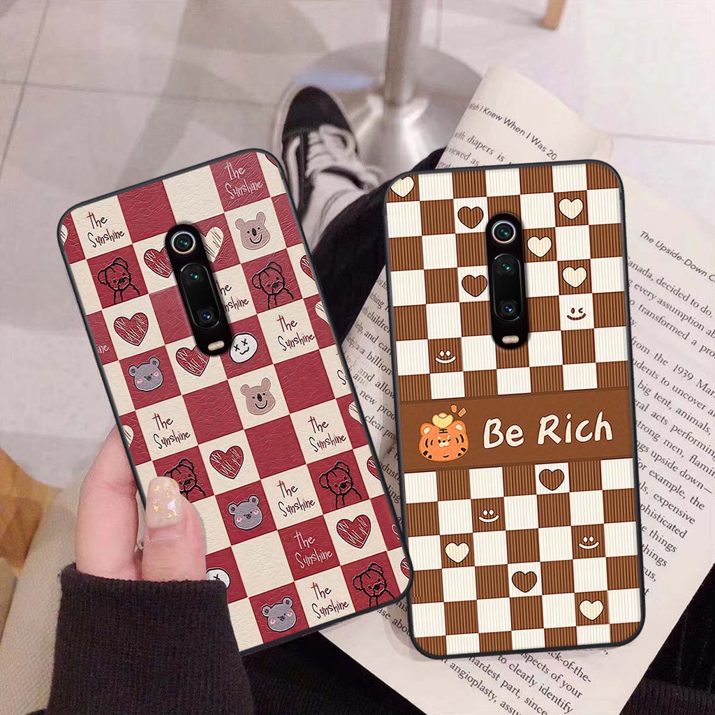 Ốp Xiaomi Redmi K20 / MI 9T gấu Bear rick caro vuông thời trang siêu đẹp