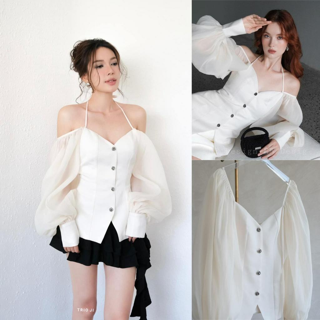 Sét Bộ Áo Cổ V Tay Phồng Trễ Vai Kèm Chân Váy Sét Bộ Đi Chơi Bigsize Quỳnh Anh Từ 50 kg Đến 100 kg M/L/XL/XXL