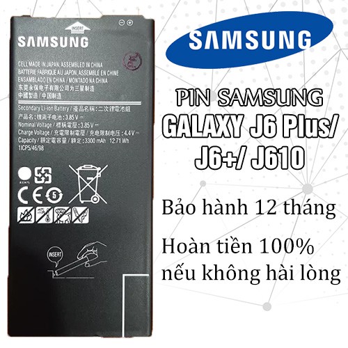 [ Dùng thử 7 ngày ] Pin Samsung Galaxy J6 Plus/ J6+/ J610 - Bảo hành 12 tháng - Hoàn tiền 100% nếu không hài lòng