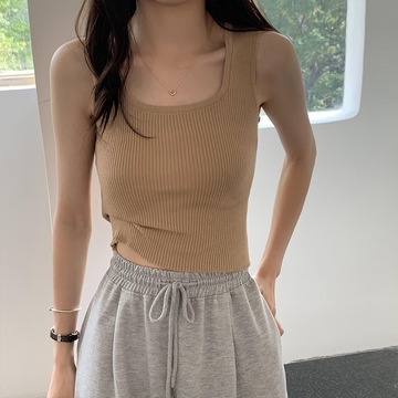 Áo Ống Dệt Kim Không Tay Thiết Kế Mới Mùa Hè Cho Nữ