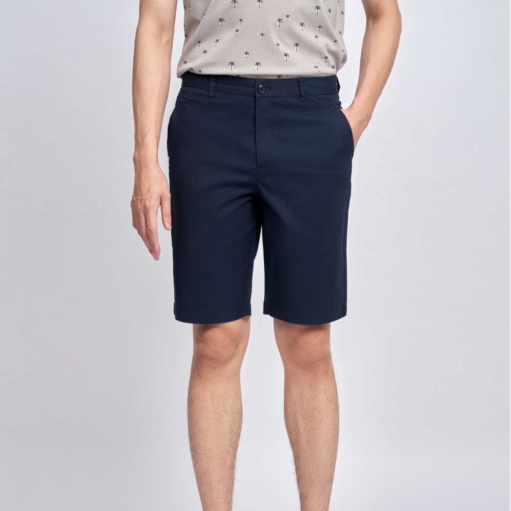 Quần short nam dáng Slim chất Cotton cao cấp 1007 màu xanh dương - Sooc nam Vulcano
