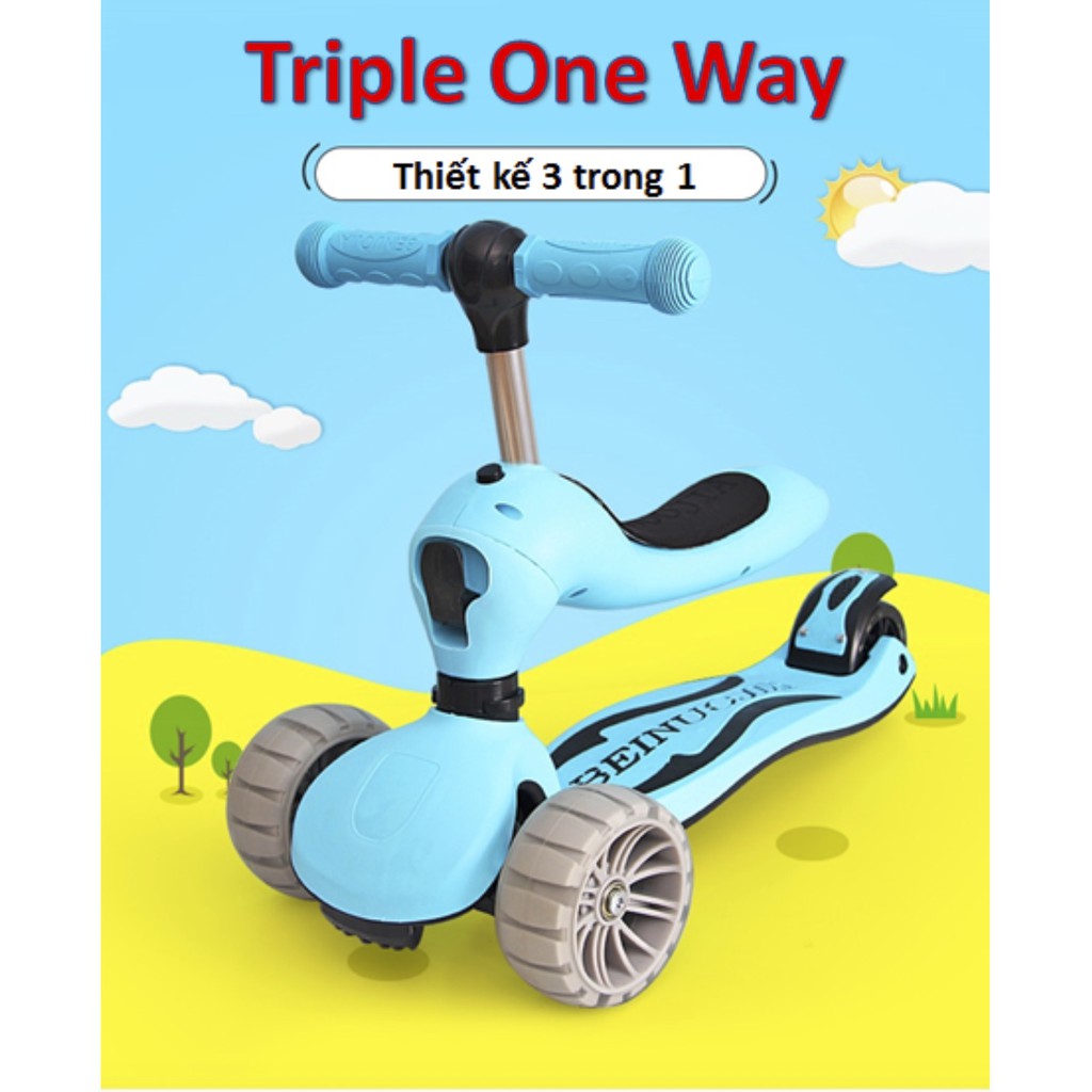 Xe trượt scooter 2in1 Triple One Way cho bé yêu vận động