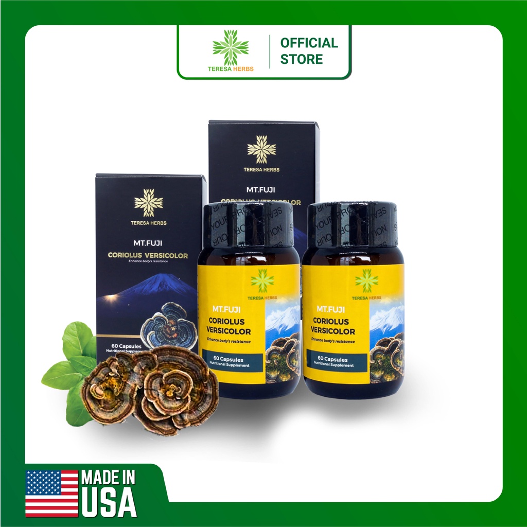 Nấm Vân Chi Núi Phú Sĩ - Combo 2 (Made In USA) - Tăng Sức Đề Kháng giúp phòng ngừa bệnh nhiễm vi khuẩn và virus