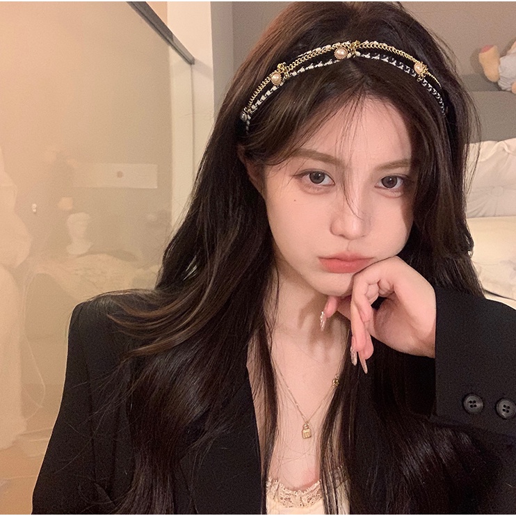 Băng Đô Đính Ngọc Trai Và Nơ Sang Trọng Phong Cách Pháp