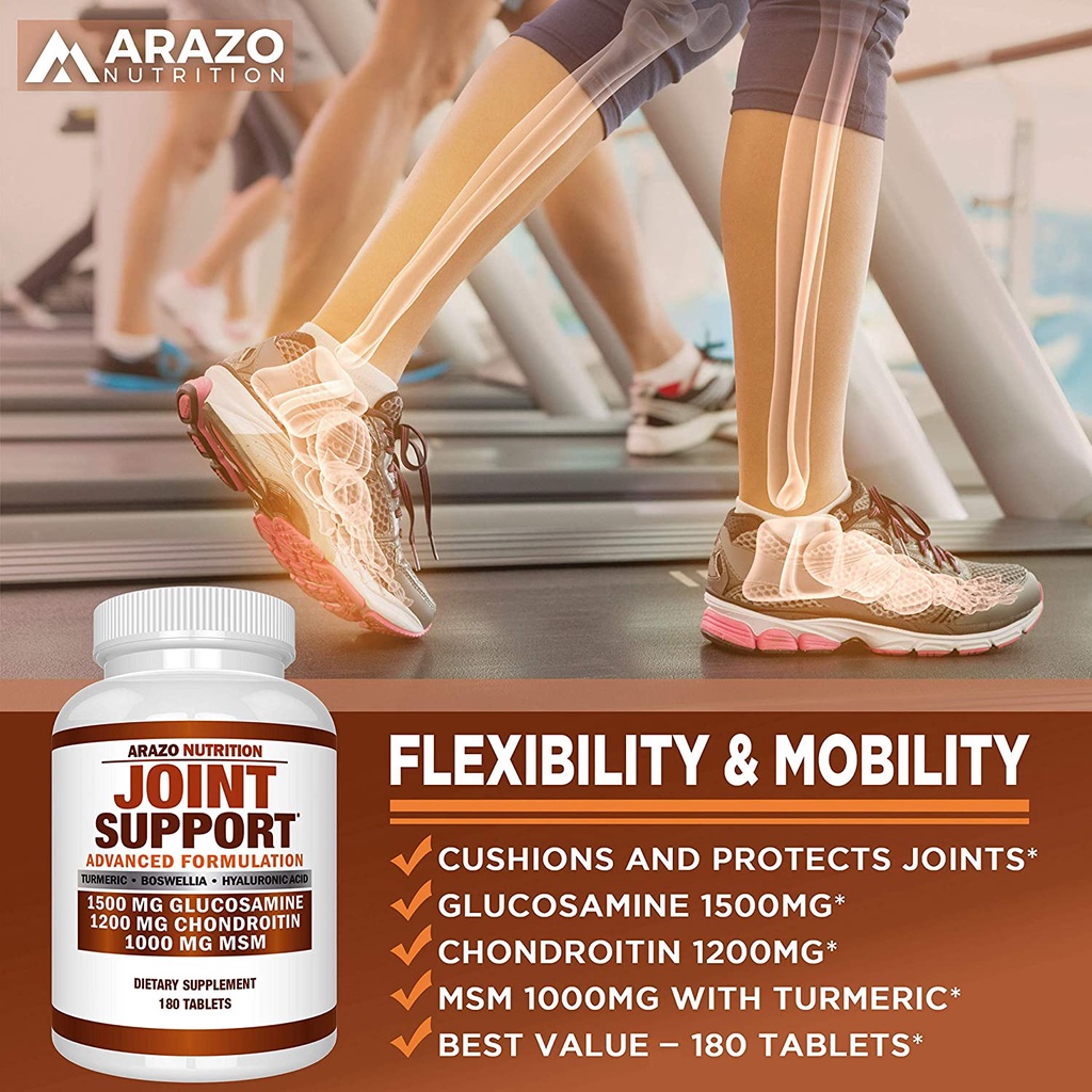 Arazo Nutrition Joint Support Glucosamine Chondroitin MSM 180 Viên - Hỗ Trợ Sức Khỏe Xương Khớp