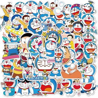 Sticker chống thấm nước DOREAMON set 50 chiếc khác nhau dán laptop nón bảo hiểm vật dụng