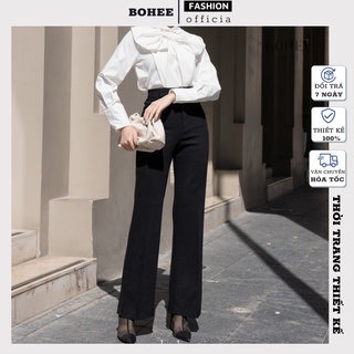 Quần ống loe nữ cạp cao dáng dài quần legging nữ kiểu ôm ống loe công sở đi học form xinh tôn dáng BOHEE Q09
