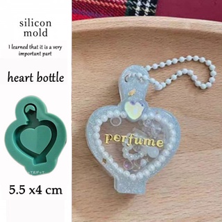 Khuôn shaker chai nước hoa trái tim lớn silicone trong dẻo heart perfume bottle shaker mold with hole