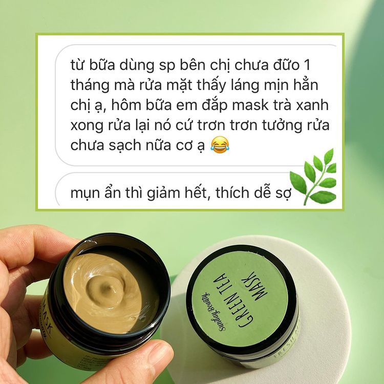 Mặt nạ trà xanh đất sét ngừa mụn se  mụn Fresh Mask thiên nhiên Sunday Beauty