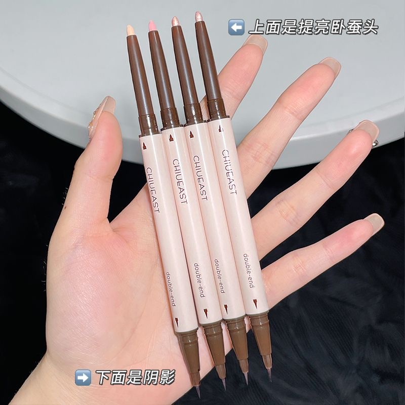 Phấn Mắt Kiêm Bút Kẻ Mắt Hai Đầu Ánh Ngọc Trai Lấp Lánh Không Thấm Nước Lâu Trôi Chống Nhòe