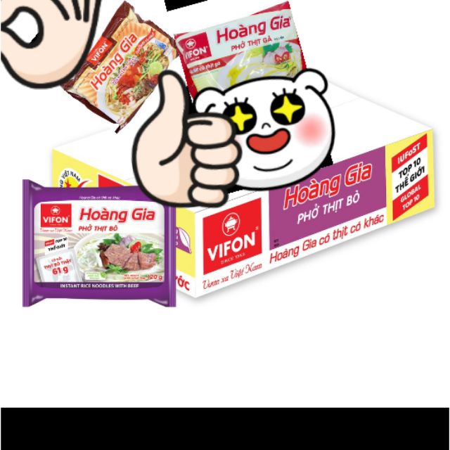 phở Hoàng Gia thịt bò, HG thịt gà ,HG bánh đa cua, 120g tất cả đều có gói thịt thật(18 gói)