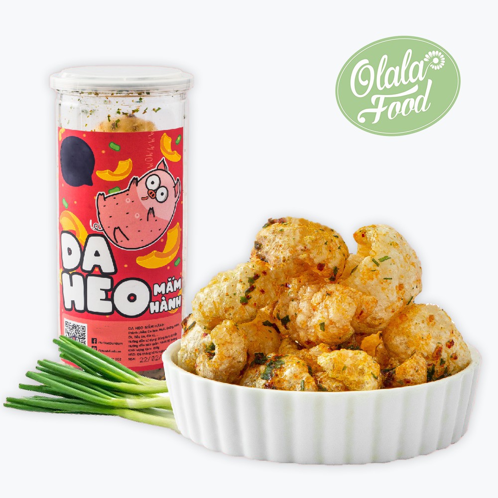 Da heo tỏi ớt chiên giòn Olala150g đồ ăn vặt Sài Gòn vừa ngon vừa rẻ