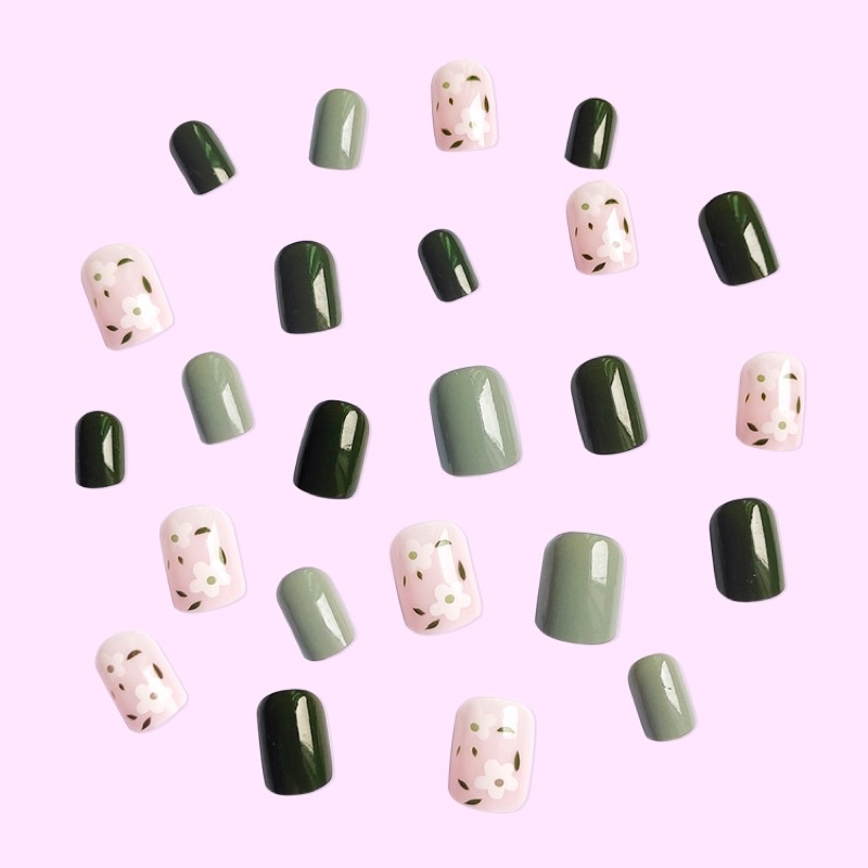 Set 24 móng giả N473 dáng móng ngắn ( Tặng kèm keo và dũa )