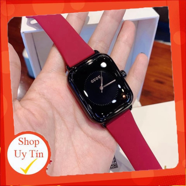Đồng hồ nữ  mặt chữ nhật G.u.o.u dây da siêu xinh , da siêu mêm , siêu bền hợp thời trang - donghoket - GCNN-ketstore