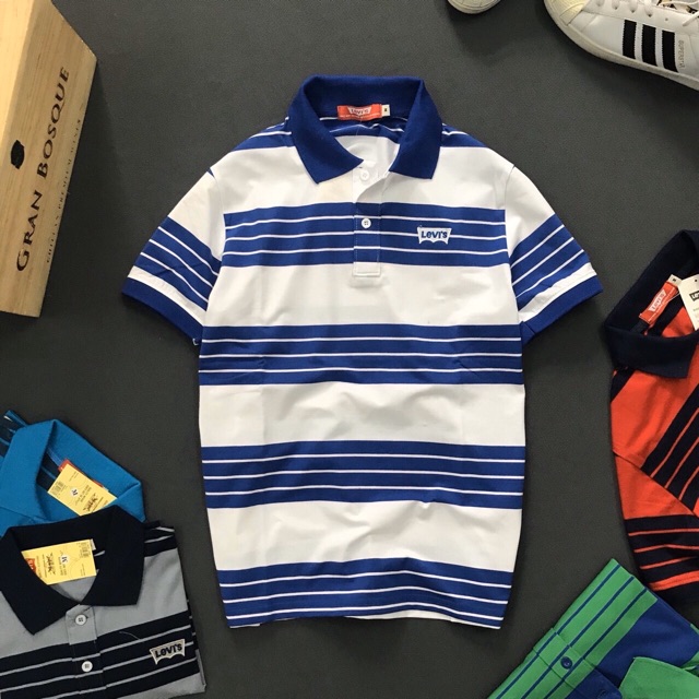 ALBUM 623 - ÁO THUN VNXK CỔ BẺ SỌC LV CAO CẤP