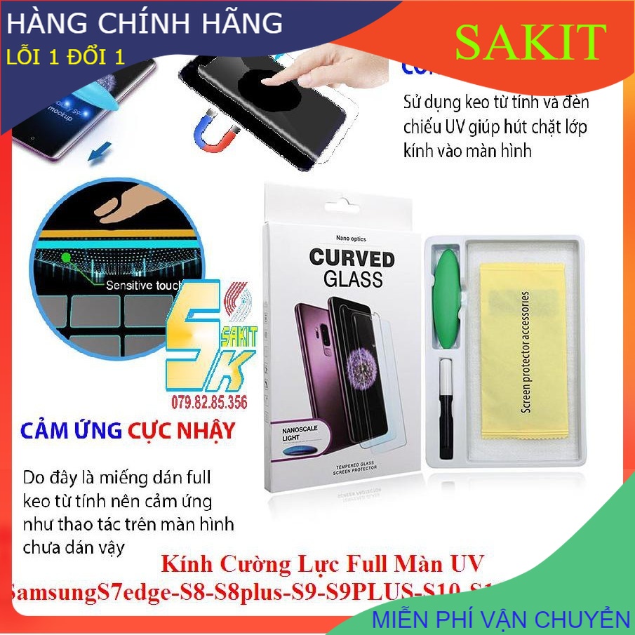 Kính Cường Lực Full Màn UV Samsung S7edge- S8-S8plus- S9- S9PLUS- S10- S10plus- S10lite.