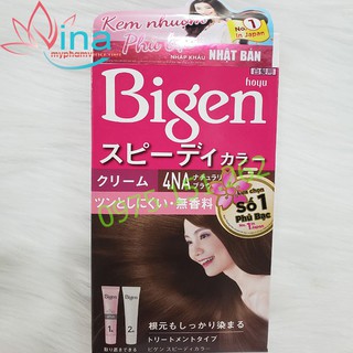 Kem nhuộm tóc phủ bạc bigen speedy color cream số 4na nâu