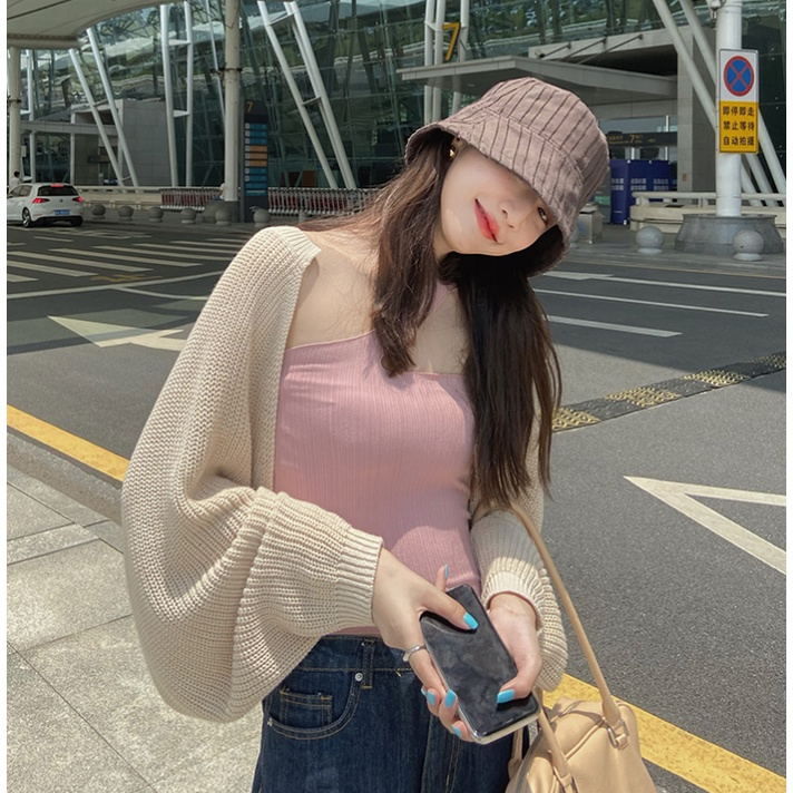 Áo Khoác Cardigan Dáng Rộng Phong Cách Hàn Quốc Xinh Xắn Cho Nữ