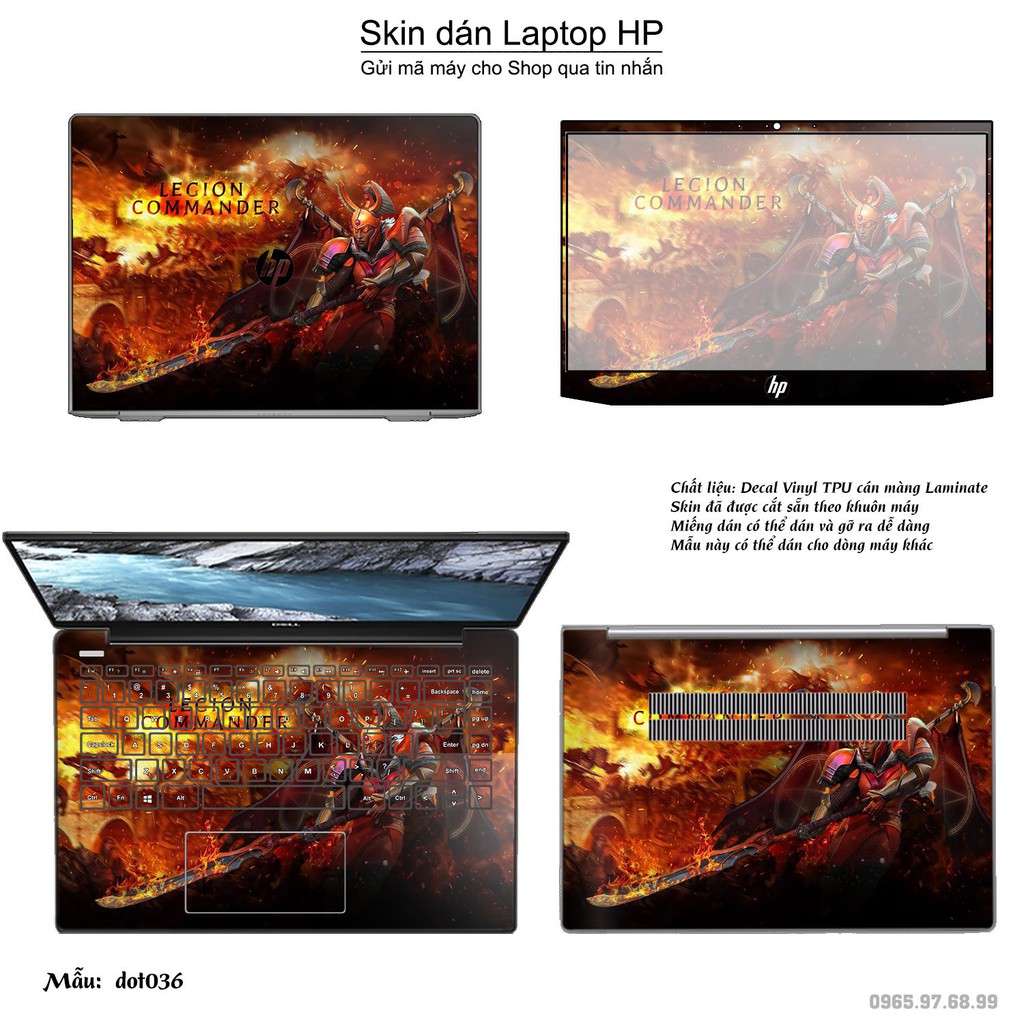 Skin dán Laptop HP in hình Dota 2 nhiều mẫu 6 (inbox mã máy cho Shop)