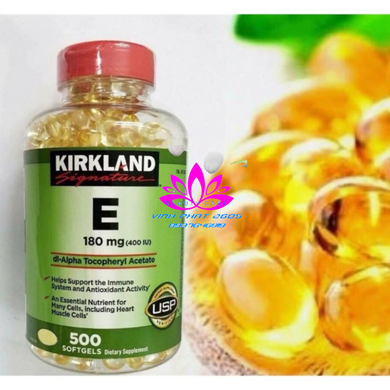 Vitamin E 400 IU Kirkland 500 Viên Của Mỹ