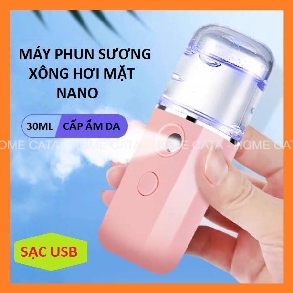 Máy Phun Sương Xông Hơi Mặt NaNo Mini Cầm Tay Hỗ Trợ Dưỡng Da Cấp Nước Tối Đa