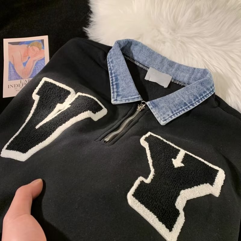 Áo Polo phối cổ Jean VY Chất Nỉ Ngoại KHÔNG XÙ Form Rộng Unisex