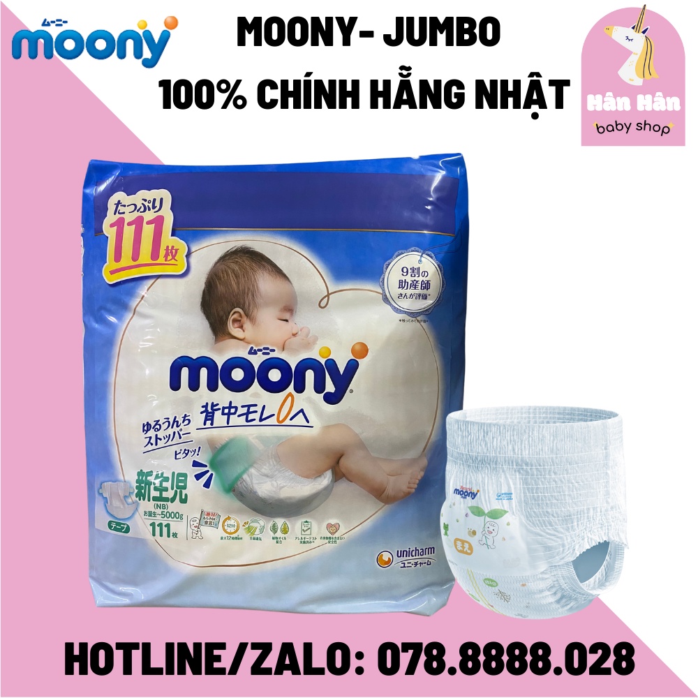 Bỉm Tã Dán/Quần Moony Nội Địa Nhật Đủ Size NB111/S102/M78/M70/L54/XL46
