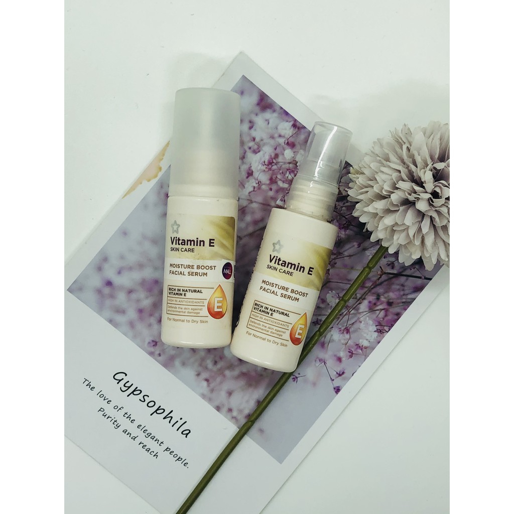 [TOP 1 SHOPEE] Tinh chất dưỡng ẩm Superdrug Vitamin E Skin Care Moisture Boost Facial Serum 50ml (Bill Anh)