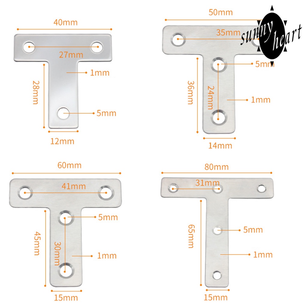Set 10 Giá Đỡ Hình Chữ T 40/50/60/80mm Dùng Gắn Góc Cửa
