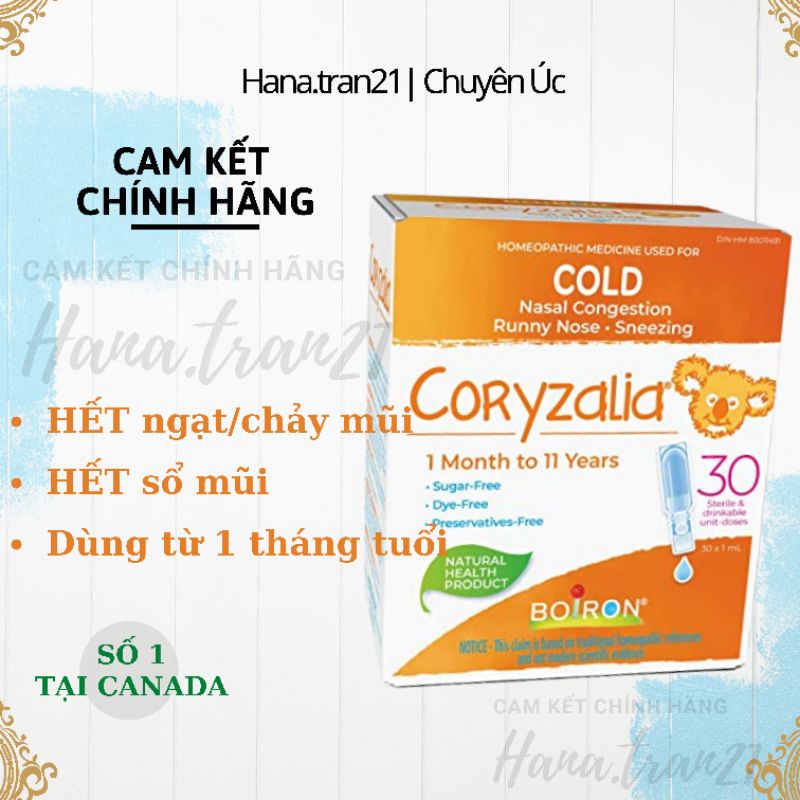 (Mẫu mới) Muối uống vi lượng đồng căn Coryzalia Boiron Canada hết chảy mũi, sổ mũi