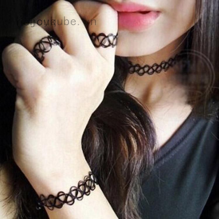 Hojouk Vòng cổ tattoo choker cá tính