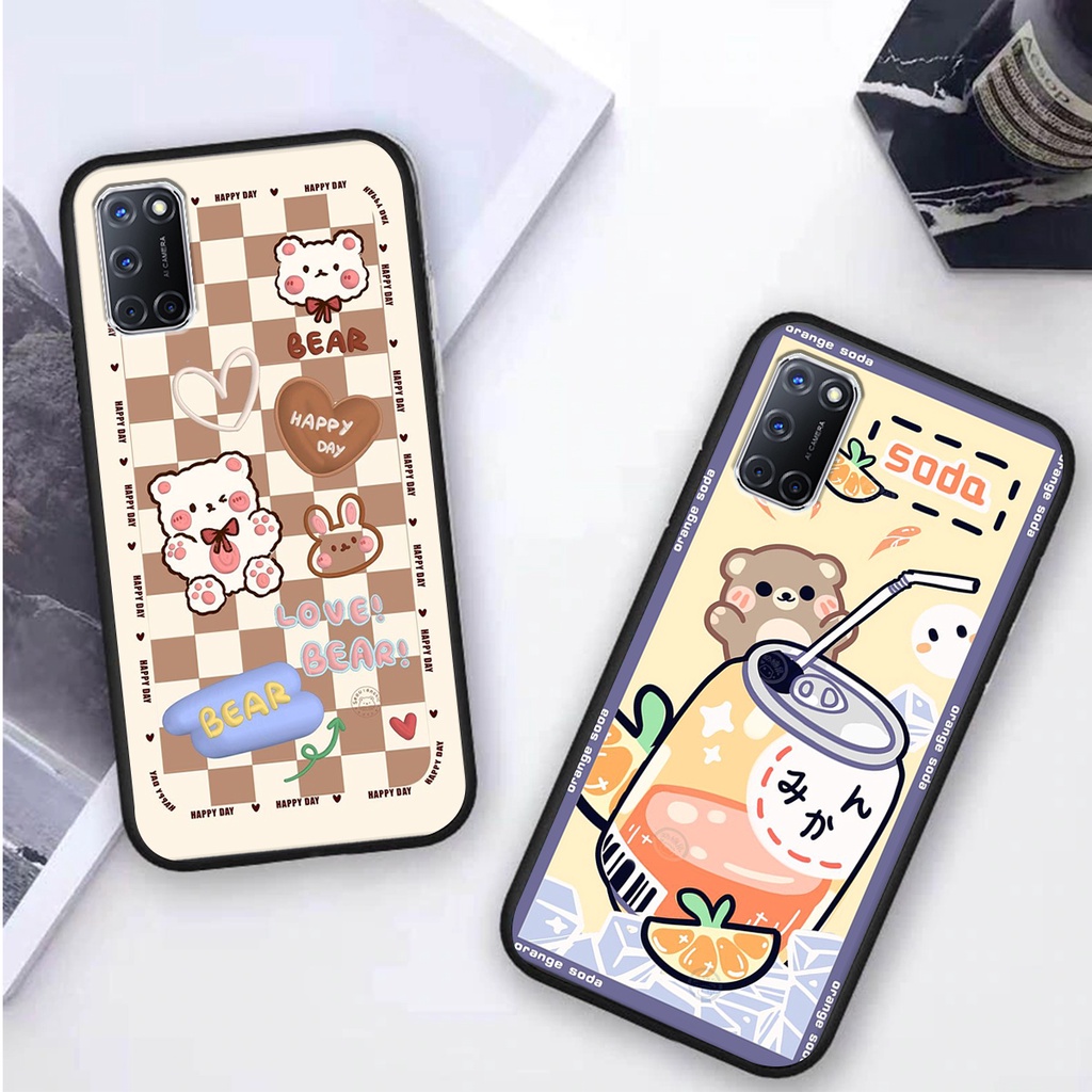 Ốp lưng Oppo A52 / A92 in hình 3D GẤU cute be@r, soda, happy day cực hot ,thời thượng