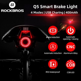   Mã CLS2403F giảm 30k đơn 150k  Rockbros Đèn LED Cảnh Báo Phía Sau Chống Thấm Nước IPx6 Q5 Dành Cho Xe Đạp 