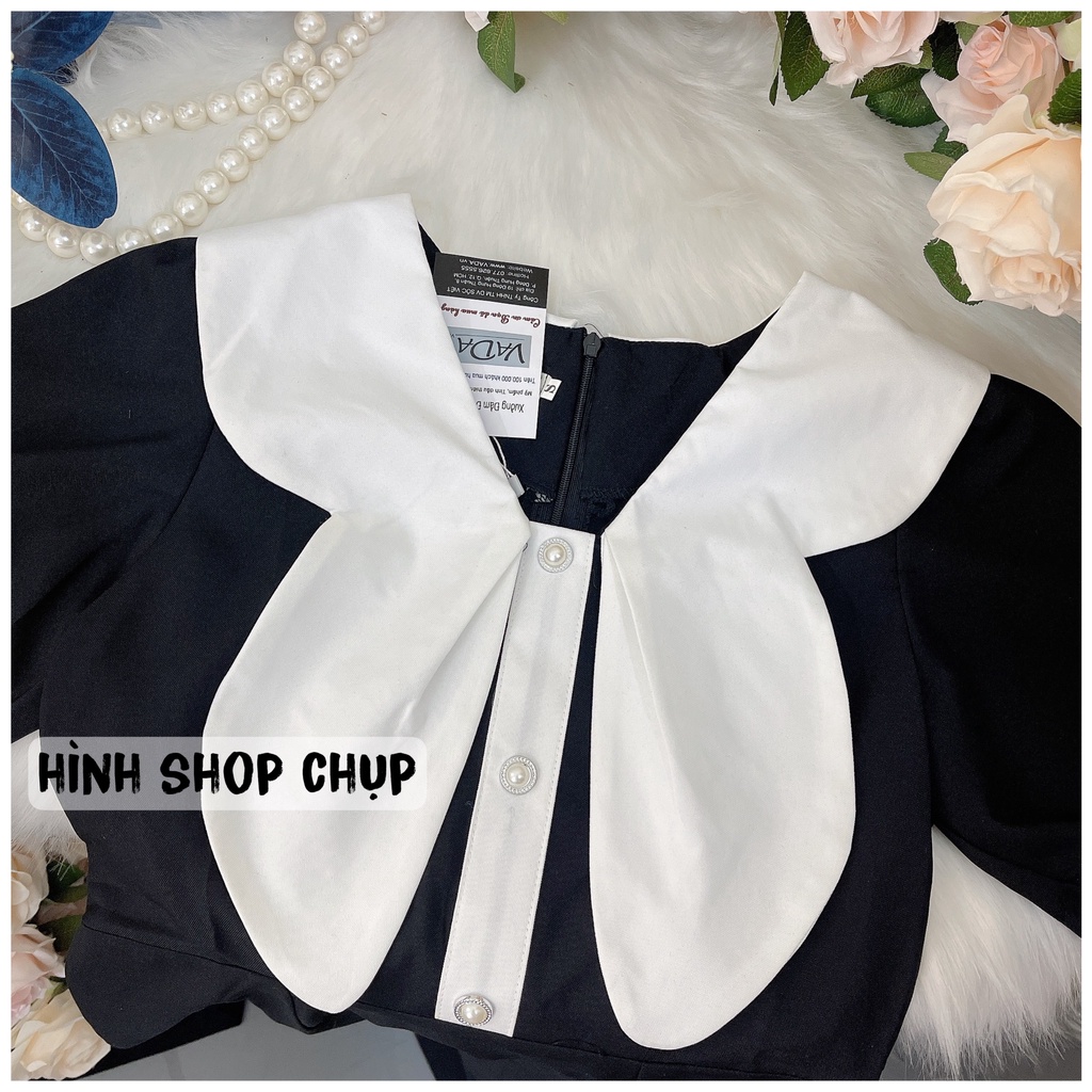 Đầm váy dáng xòe Tiểu Thư cổ Cắt hình nơ size S M L