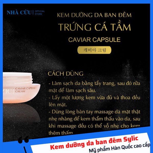 KEM DƯỠNG DA BAN ĐEM SYLIC CAVIAR TRỨNG CÁ TẦM